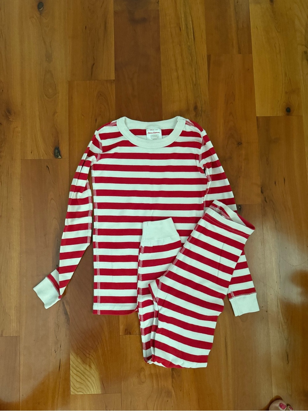 Kids Red & White Striped Pajama Set